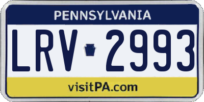 PA license plate LRV2993