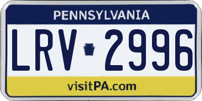PA license plate LRV2996