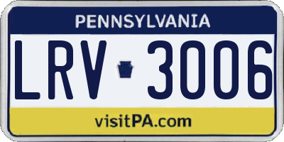 PA license plate LRV3006