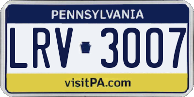 PA license plate LRV3007