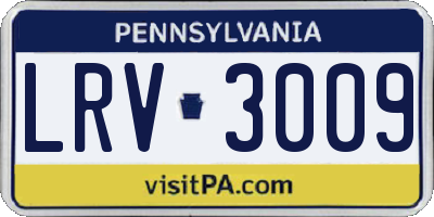 PA license plate LRV3009
