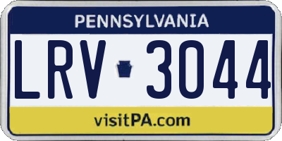 PA license plate LRV3044