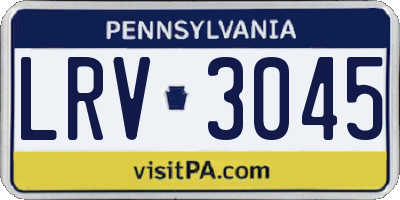 PA license plate LRV3045
