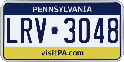 PA license plate LRV3048