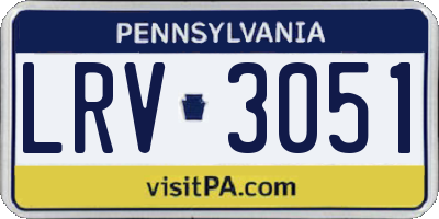 PA license plate LRV3051