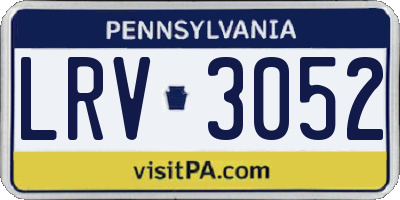 PA license plate LRV3052