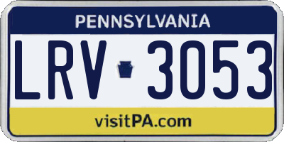 PA license plate LRV3053