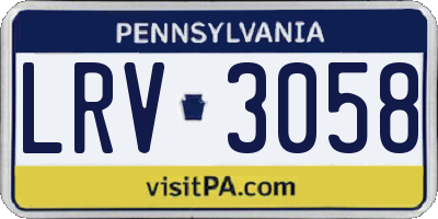 PA license plate LRV3058