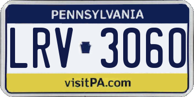 PA license plate LRV3060