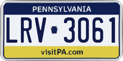 PA license plate LRV3061