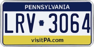 PA license plate LRV3064