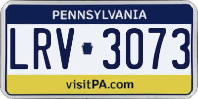 PA license plate LRV3073