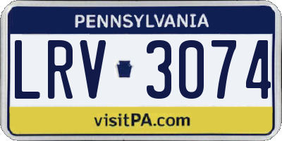 PA license plate LRV3074
