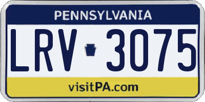 PA license plate LRV3075