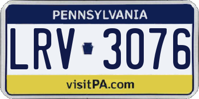 PA license plate LRV3076