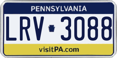 PA license plate LRV3088