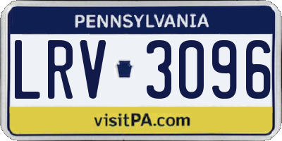 PA license plate LRV3096