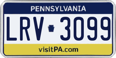 PA license plate LRV3099