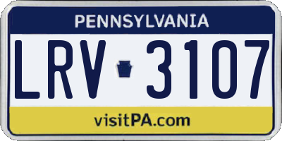 PA license plate LRV3107