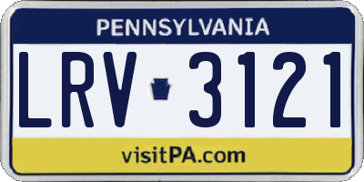 PA license plate LRV3121