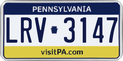 PA license plate LRV3147