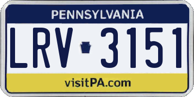 PA license plate LRV3151