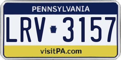 PA license plate LRV3157