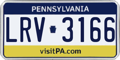 PA license plate LRV3166