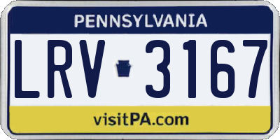 PA license plate LRV3167