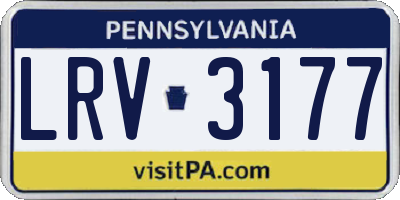 PA license plate LRV3177