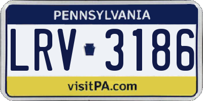 PA license plate LRV3186