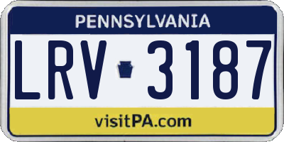 PA license plate LRV3187