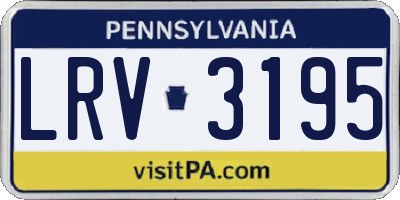 PA license plate LRV3195