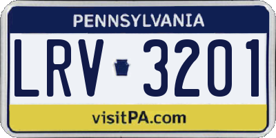 PA license plate LRV3201