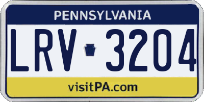 PA license plate LRV3204