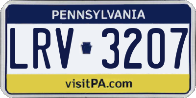PA license plate LRV3207