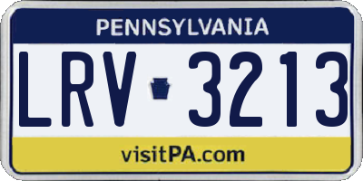 PA license plate LRV3213