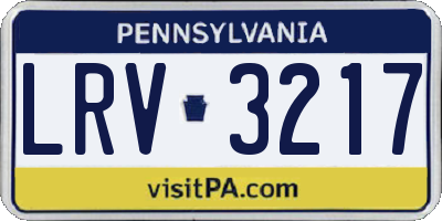 PA license plate LRV3217