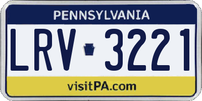 PA license plate LRV3221