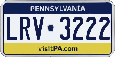 PA license plate LRV3222