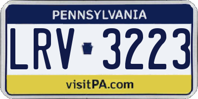 PA license plate LRV3223