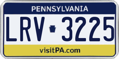 PA license plate LRV3225