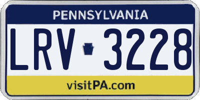 PA license plate LRV3228