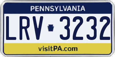PA license plate LRV3232
