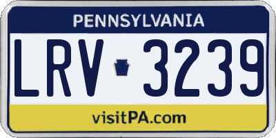 PA license plate LRV3239