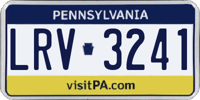 PA license plate LRV3241