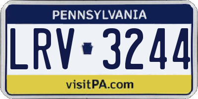 PA license plate LRV3244