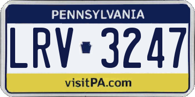 PA license plate LRV3247