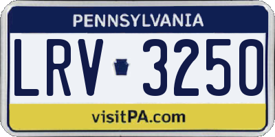 PA license plate LRV3250