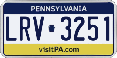 PA license plate LRV3251